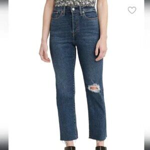 Levi's wedgie straight jean distressed raw hem women's size 26